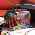 Imitation AAAAA Chanel Iridescent PVC Small Vanity Case A93342 Multicolor 2019 Collection AQ02724