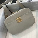 Imitation Best Quality Chanel Grained Calfskin Waist Bag/Belt Bag AS0311 Gray 2019 Collection AQ00768