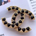 Imitation Chanel Black Triangle Resin Stones CC Brooch AB1804 2019 AQ03532