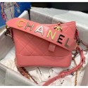 Imitation Chanel Calfskin CHANEL'S GABRIELLE Small Hobo Bag AS0865 Pink 2020 Collection AQ03351