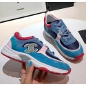 Imitation Chanel Calfskin Suede & Fabric Classic Sneaker Blue/Pink/Red 2020(For Women and Men) Collection AQ03323