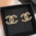 Imitation Chanel Chain Crystal CC Stud Earrings 01 2020 Collection AQ02871