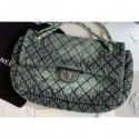 Imitation Chanel Denim Large Classic Flap Bag Green 2020 AQ00983