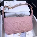 Imitation Chanel Grained Leather Hobo Bag B01960 Pink 2020 Collection AQ02723