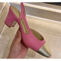 Imitation Chanel Heel 6.5cm Slingbacks G31318 Dark Pink/Gold 2020 AQ01601