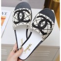 Imitation Chanel Heel Pearl Embroidery CC Logo Mules G35904 White 2020 AQ02647