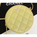 Imitation Chanel Iridescent Pearl Caviar Classic Round Clutch with Chain Bag AP0366 Yellow 2019 AQ00514