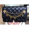 Imitation Chanel Lambskin All About Chains Wallet on Chain WOC Bag Black 2019 AQ00802