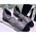 Imitation Chanel Mary Janes G36048 Lambskin Gray 2020 AQ04068