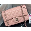 Imitation Chanel Original Quality Small Classic Flap Bag 1116 in Sheepskin Nude Pink with Silver Hardware AQ03503