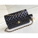 Imitation Chanel Patent Calfskin Medium Classic Flap Bag A1112 Black(Gold Hardware) Collection AQ04172