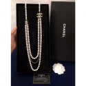 Imitation Chanel Pearl Leather Chain Long Necklace AB2967 2019 Collection AQ00783