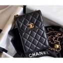 Imitation Chanel Pearl on Chain Phone Holder with Chain Bag AP1448 Black 2020 AQ04204