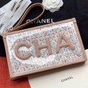 Imitation Chanel PVC and Tweed Small Pouch AP0359 Nude 2019 Collection AQ02243