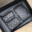 Imitation Chanel Quilted Lambskin Pouch/Clutch AP1054 Black 2020 Collection AQ01574