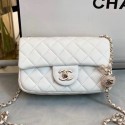 Imitation Chanel Quilted Leather Flap Bag with Crystal Ball AS1787 White 2020 Collection AQ03164