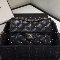 Imitation Chanel Quilted Pearl Lambskin Flap Bag AS1202 Black 2019 Collection AQ00524