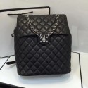 Imitation Chanel Quilting sheepskin Backpack Bag A91122 black with silver hardware AQ02599