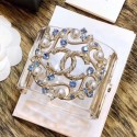 Imitation Chanel Resin CC Bloom Crystal Cuff Bracelet Blue 2019 Collection AQ04178