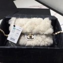 Imitation Chanel Shearling Lambskin Small Flap Bag AS1199 White 2019 Collection AQ03700