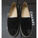 Imitation Chanel Suede CC Logo Espadrilles Black AQ01672