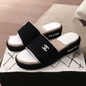 Imitation Chanel Tweed Platform Mule Slide Sandals White 2020 Collection AQ01860