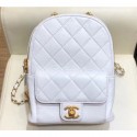 Imitation Chanel Waxy Calfskin CC Day Backpack Bag AS8866 White 2019 AQ01867