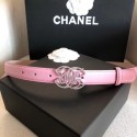 Imitation Chanel Width 2.5cm Smooth Calfskin Belt With Crystal Buckle Pink 2020 Collection AQ00811