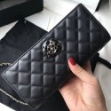 Imitation Luxury Chanel Lambskin Camellia Clutch Bag A94575 Black 2018 Collection AQ01787