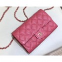 Imitation Top Chanel Classic Clutch with Chain WOC Bag A84512 Grained Calfskin Pink/Gold 2018 AQ01609