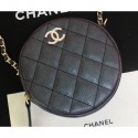 Imitation Top Chanel Iridescent Pearl Caviar Classic Round Clutch with Chain Bag AP0366 Black 2019 AQ02203