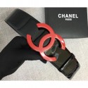 Imitation Top Chanel Width 5.3cm Patent Leather Belt Black with Red CC Logo Belt AQ04377