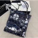 Knockoff 1:1 Chanel Printed Cotton Shopping Tote Bag with Chains AS1383 2020 AQ02932