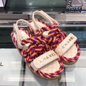 Knockoff AAAAA Chanel Cord Flat Sandals G34602 Multicolor 2019 Collection AQ04181