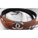 Knockoff Chanel CC Belt 15mm Width Brown 2018 Belt AQ03486