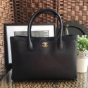 Knockoff chanel cerf tote bag in caviar leather black with gold hardware AQ01764