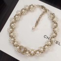 Knockoff Chanel Chain and Pearl Necklace Silver/White 2018 AQ02530