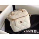 Knockoff Chanel Grained Calfskin Mini Vanity with Classic Chain Bag AP1340 White 2020 AQ01590