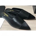 Knockoff Chanel Lambskin and Satin Slippers Black 2020 AQ04241