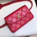 Knockoff Chanel Lambskin Flap Waist Bag/Belt Bag A88612 Red 2019 Collection AQ02911