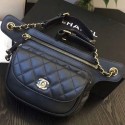 Knockoff Chanel Metallic Aged Calfskin Waist Bag/Belt Bag AS0814 Black 2019 Collection AQ03161