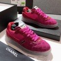 Knockoff Chanel Quilted Suede Low-top Sneakers G35190 Pink 2019 Collection AQ02306