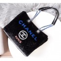 Knockoff Chanel Shearling Deauville Small Shopping Bag Blue 2019 AQ03833
