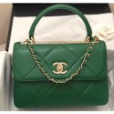 Knockoff Chanel Trendy CC Maxi Small Flap with Top Handle Bag A92236 Green 2019 AQ02793