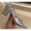 Knockoff Cheap Chanel Heel 6.5cm Slingbacks G31318 Silver 2020 AQ01923