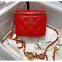 Knockoff Top Chanel Lambskin Small Classic Box with Chain And Gold Metal Ball AP1447 Red 2020 Collection AQ01715