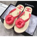 New Chanel Rubber Camellia Thong Slides Sandals Hot Pink 2020 Collection AQ01742