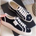 Replica AAA Chanel Vintage Canvas Sneakers Black 2020 AQ03960