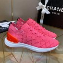 Replica AAAAA Chanel Quilted Knit Fabric Sneakers G35549 Dark Pink 2020 Collection AQ03215