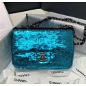 Replica AAAAA Chanel Sequins & Lambskin Flap Bag AS1448 Blue 2020 Collection AQ01364